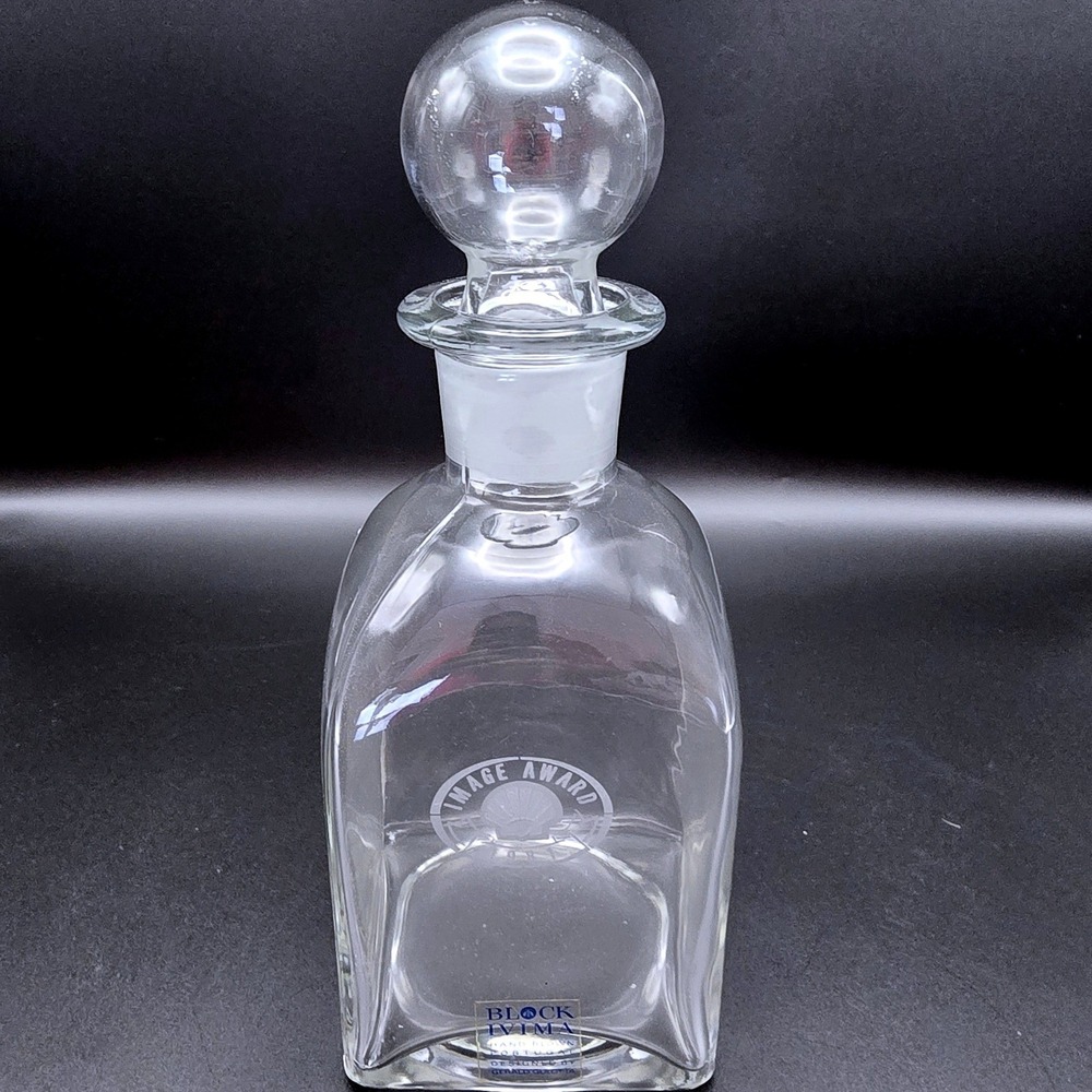 Block Ivima Hand Blown Glass Decanter Image Award 1981 Designed Gerald Culotta